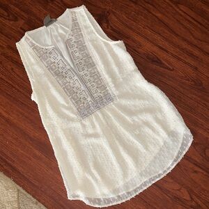 Anthropologie One September Elegant White Sleeveless Top size XSP